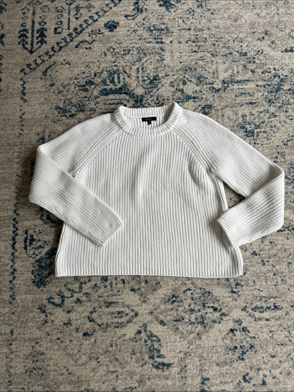 Quince 100% Organic Cotton Fisherman  Crew Sweater ivory